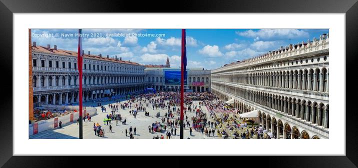 St. Mark's Square, Venice, Italy, Panorama Framed Mounted Print by Navin Mistry