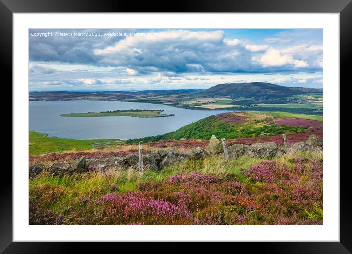 Loch Leven seen from Benarty Hill, near Ballingry, Fife, Scotland Framed Mounted Print by Navin Mistry