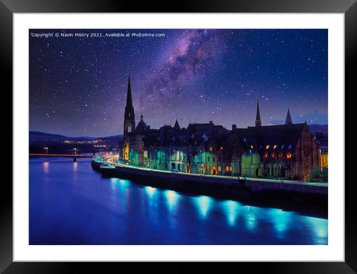 Perth Scotland and the River Tay  Framed Mounted Print by Navin Mistry