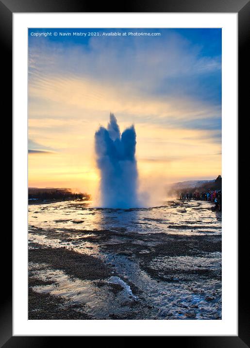The Great Geysir, Iceland  Framed Mounted Print by Navin Mistry