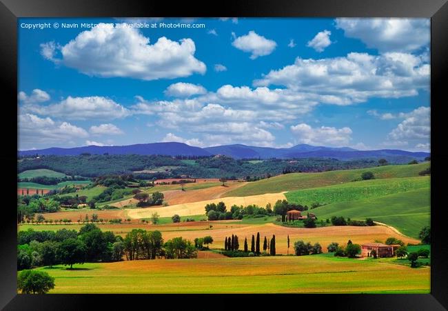 Tuscany Landscape, Italy Framed Print by Navin Mistry