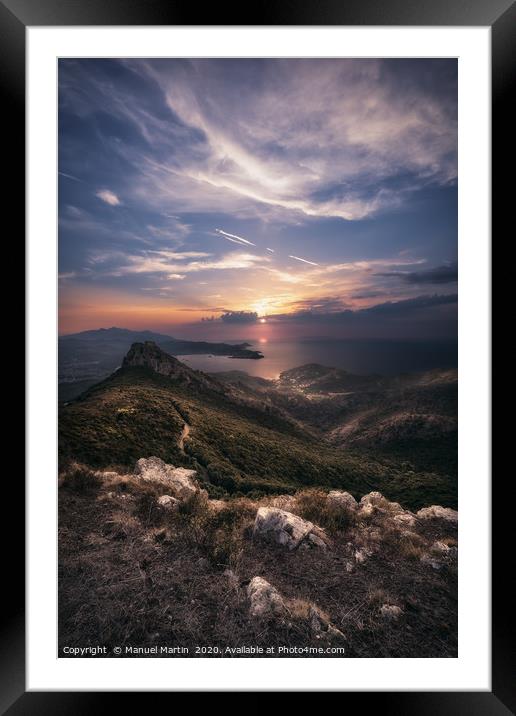 The view over Volterraio and Portoferraio Framed Mounted Print by Manuel Martin