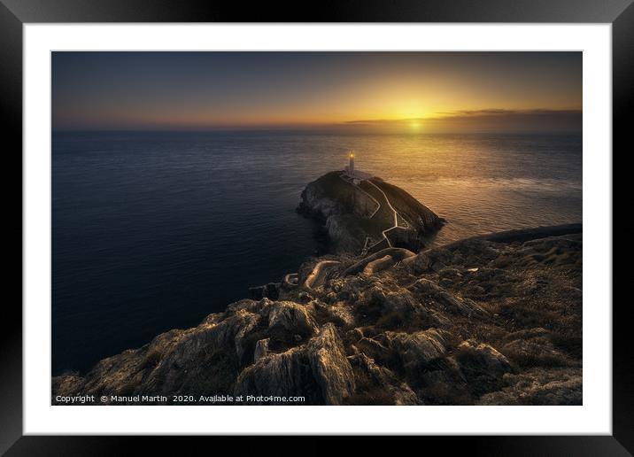 Sunset at the Sea Framed Mounted Print by Manuel Martin