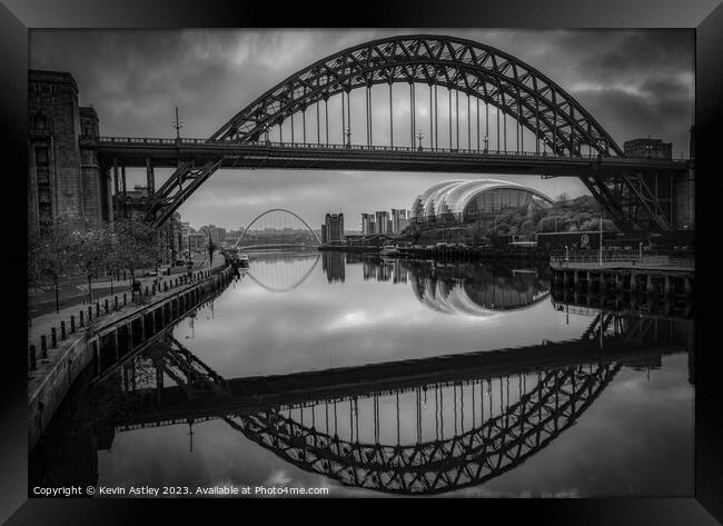 Tyne To Reflect B&W Framed Print by KJArt 