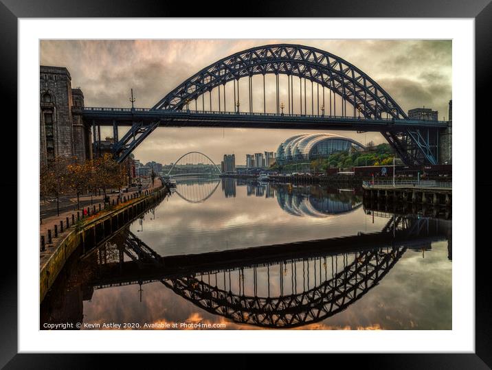 Newcastle upon Tyne 'Twin Tyne' Framed Mounted Print by KJArt 