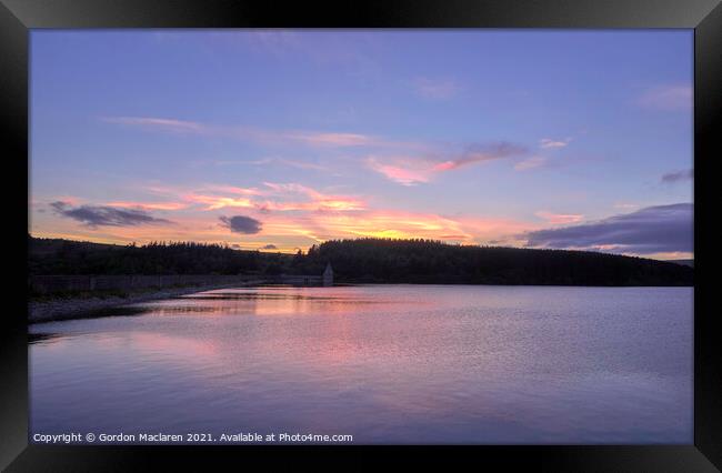 Sunset over Pontsticill Reservoir, Brecon Beacons Framed Print by Gordon Maclaren