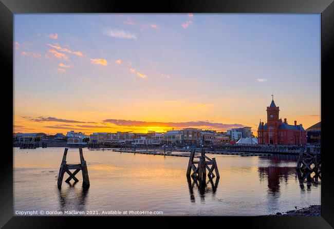 Beautiful Sunset over Cardiff Bay Framed Print by Gordon Maclaren