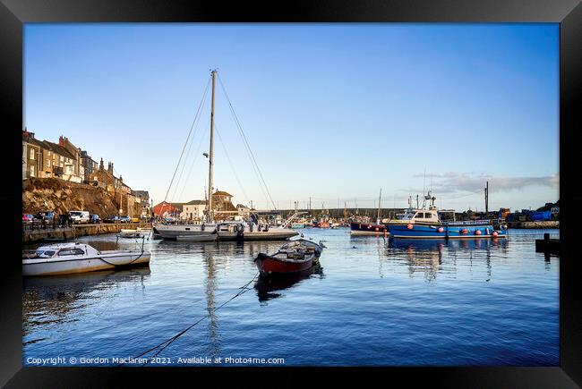 Boats in Mevagissey Harbour, Cornwall Framed Print by Gordon Maclaren