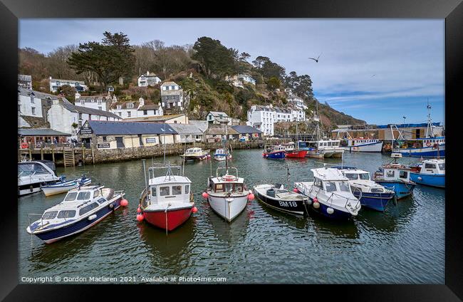 Polperro Harbour, Cornwall Framed Print by Gordon Maclaren