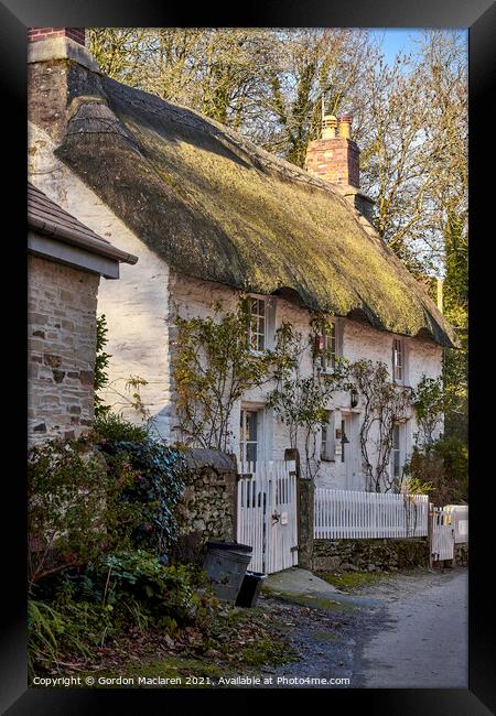 Holiday Cottage, Helford Village, Cornwall Framed Print by Gordon Maclaren