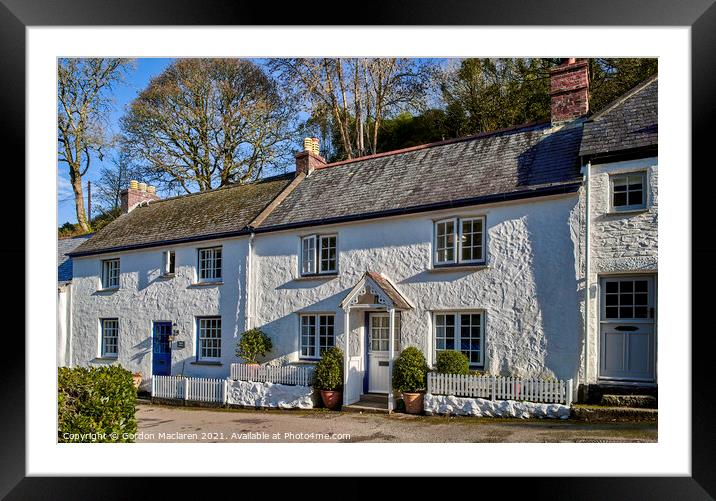 Holiday Cottages, Helford, Cornwall Framed Mounted Print by Gordon Maclaren