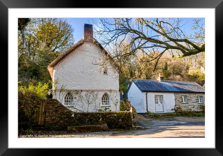 Holiday Cottages, Helford Village, Cornwall Framed Mounted Print by Gordon Maclaren