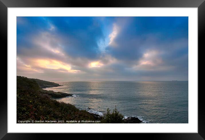 Sunrise over Falmouth Bay Framed Mounted Print by Gordon Maclaren