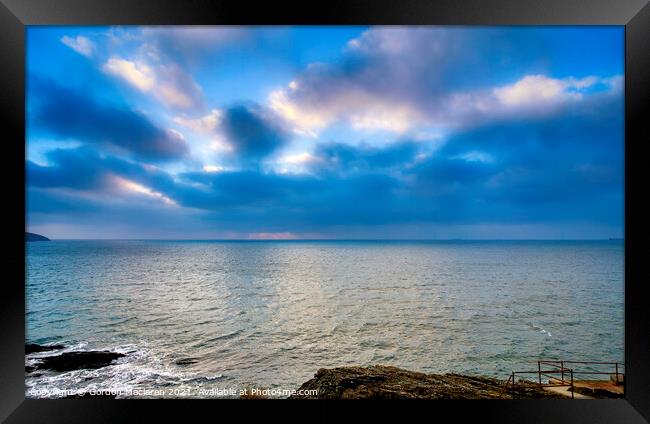 Sunrise over Falmouth Bay Framed Print by Gordon Maclaren