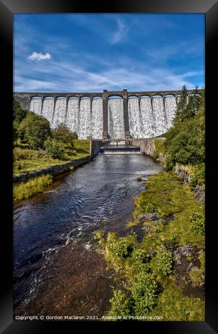 The Claerwen Reservoir Dam in Powys, Mid Wales Framed Print by Gordon Maclaren