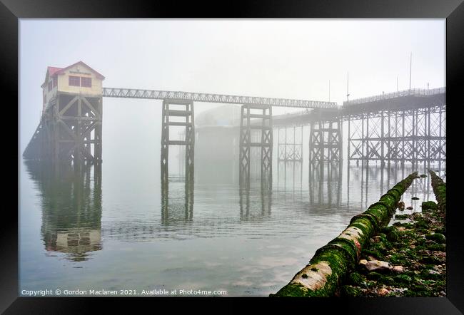 Mumbles Lifeboat Station engulfed by Sea Fog  Framed Print by Gordon Maclaren