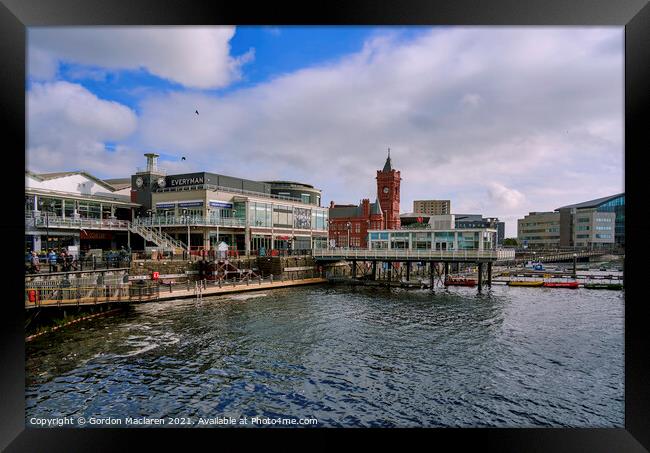 Cardiff Bay Waterfont South Wales Framed Print by Gordon Maclaren