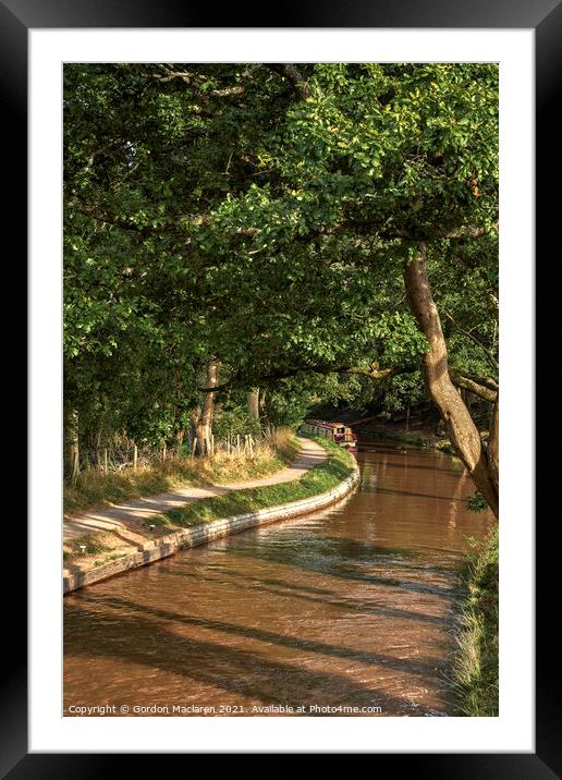 Narrowboat on the Monmouthshire & Brecon Canal Framed Mounted Print by Gordon Maclaren