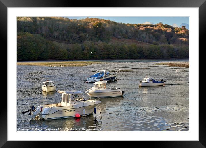 Boats on the River Looe, Cornwall Framed Mounted Print by Gordon Maclaren