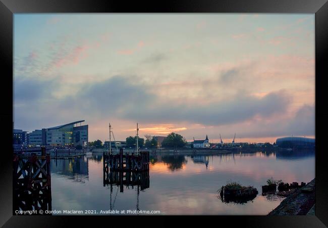 Winter Sunrise over Cardiff Bay South Wales Framed Print by Gordon Maclaren