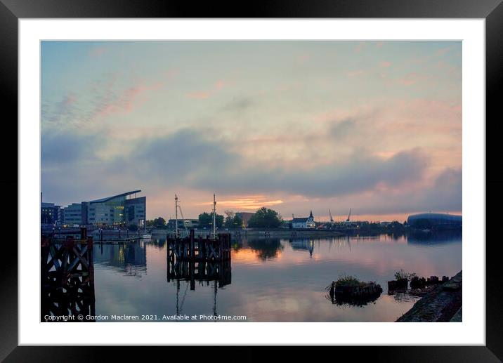 Winter Sunrise over Cardiff Bay South Wales Framed Mounted Print by Gordon Maclaren