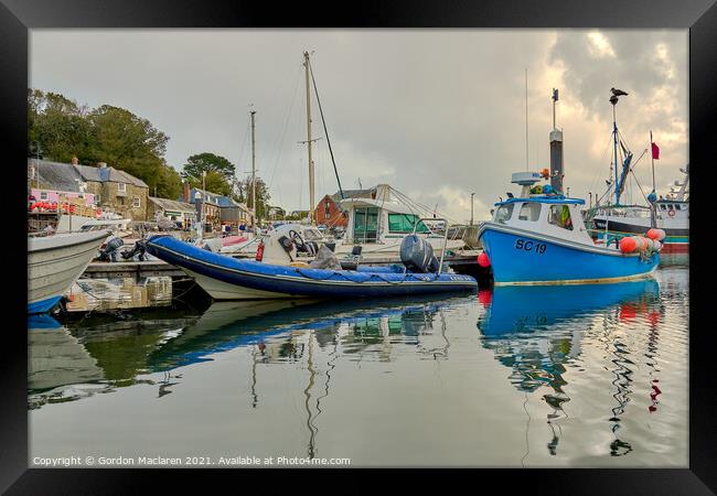 Boats in Padstow Harbour, Cornwall Framed Print by Gordon Maclaren