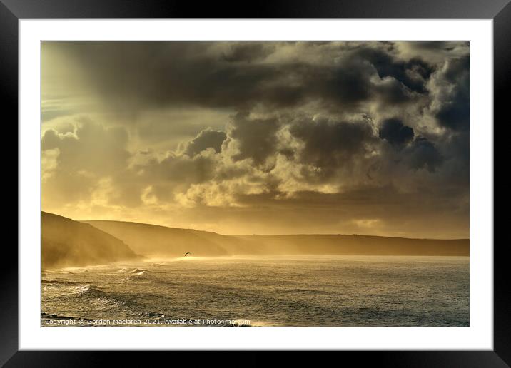 Sunrise over the Cornish coast  Framed Mounted Print by Gordon Maclaren
