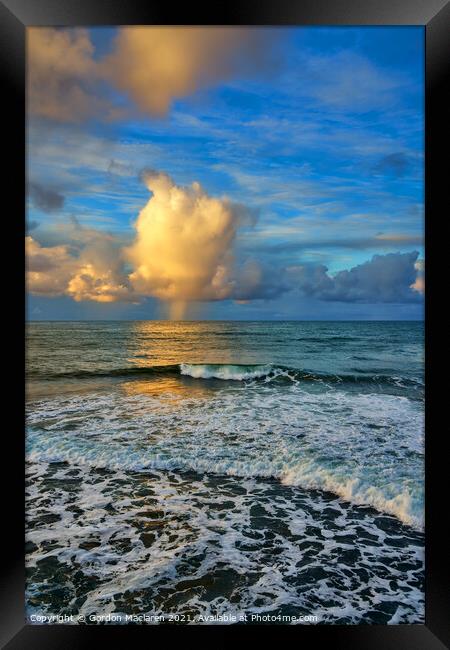 Sunrise over the Cornish sea Framed Print by Gordon Maclaren