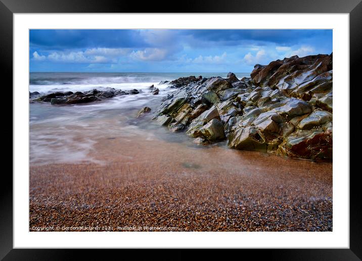 Sunrise over the Cornish Sea and Porthleven Beach Framed Mounted Print by Gordon Maclaren