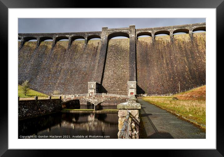 The Claerwen Reservoir Dam Elan Valley Framed Mounted Print by Gordon Maclaren