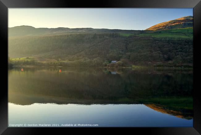 Sunset reflections in Tal-y-llyn Lake Framed Print by Gordon Maclaren