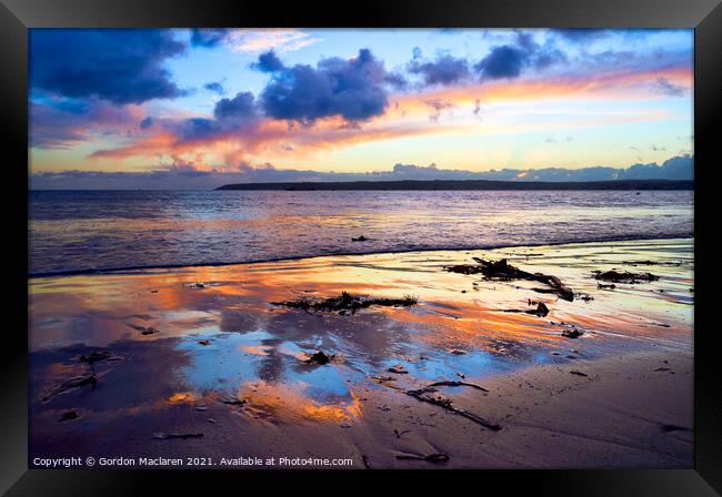 Sunset over Newlyn, Penzance, Cornwall Framed Print by Gordon Maclaren