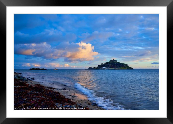 Winter Sunset over St Michaels Mount Cornwall Framed Mounted Print by Gordon Maclaren