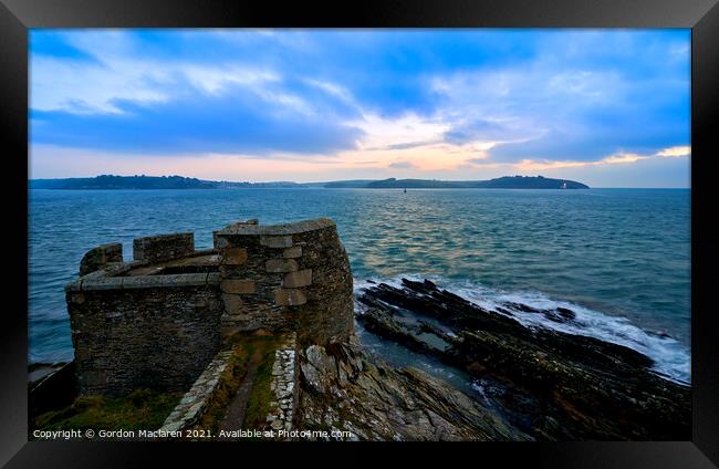 Cornish Sunrise, Pendennis, Falmouth Framed Print by Gordon Maclaren