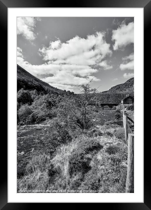 Caban Coch Dam, Elan Valley, Black & White Framed Mounted Print by Gordon Maclaren