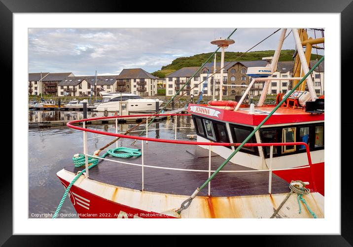 A fishing trawler docked in Aberystwyth Marina Framed Mounted Print by Gordon Maclaren