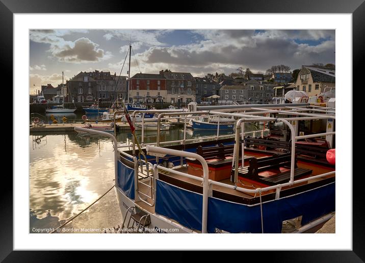 Boats in Padstow Harbour, Cornwall Framed Mounted Print by Gordon Maclaren