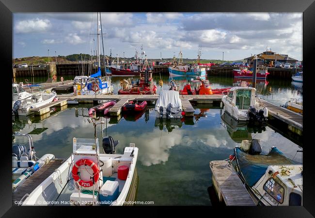 Boats moored in Padstow Harbour, Cornwall Framed Print by Gordon Maclaren