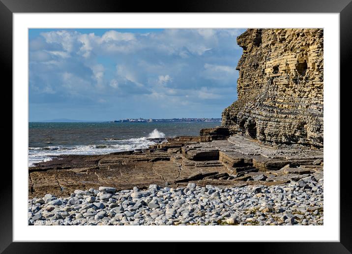 Looking out to Porthcawl from Dunraven Bay Framed Mounted Print by Gordon Maclaren