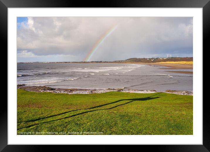 Rainbow over Porthcawl, South Wales Framed Mounted Print by Gordon Maclaren