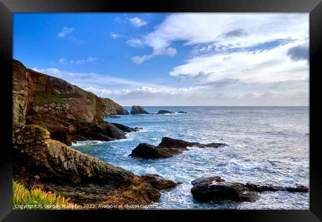 Lizard Peninsula and the Lizard Lifeboat slipway Framed Print by Gordon Maclaren