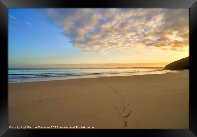 Sunrise, Carbis Bay Beach, St Ives, Cornwall Framed Print by Gordon Maclaren