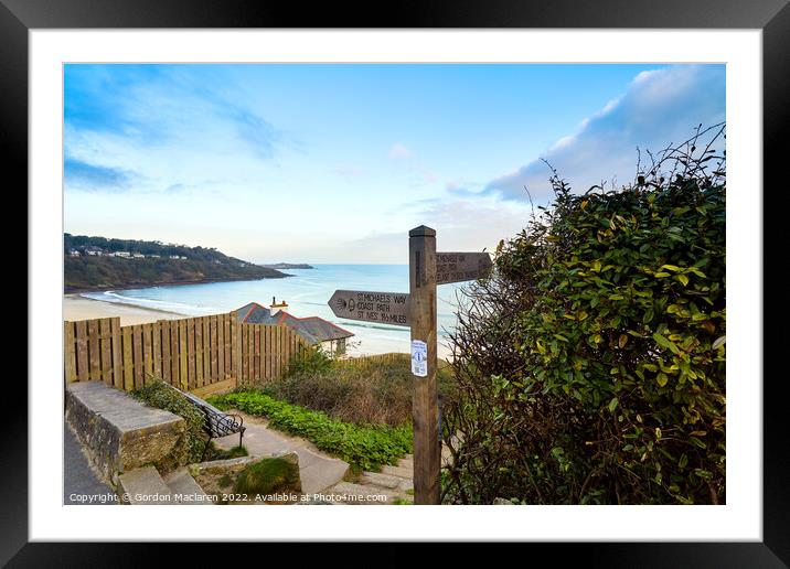 South West Coastal Path, Carbis Bay, St Ives Framed Mounted Print by Gordon Maclaren