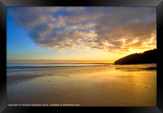 Sunrise, Carbis Bay Beach, St Ives, Cornwall Framed Print by Gordon Maclaren