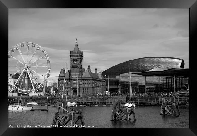 Pierhead Building, Cardiff Bay Monochrome Framed Print by Gordon Maclaren