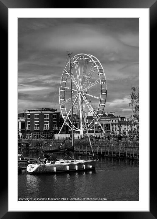 Ferris Wheel, Mermaid Quay, Cardiff Bay Framed Mounted Print by Gordon Maclaren