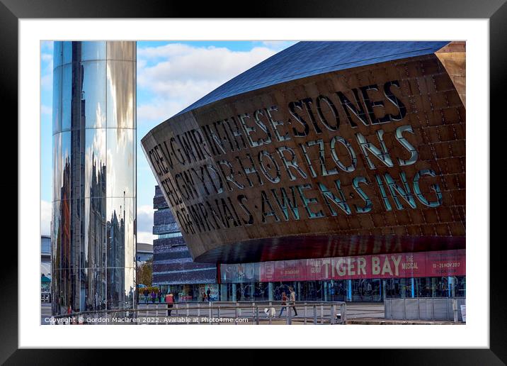 Millennium Centre, Cardiff Bay, Cardiff, Wales Framed Mounted Print by Gordon Maclaren