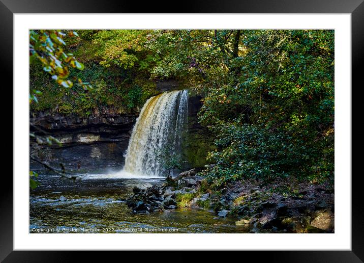 Autumn at Sgwd Gwladys waterfall, Pontneddfechan Framed Mounted Print by Gordon Maclaren