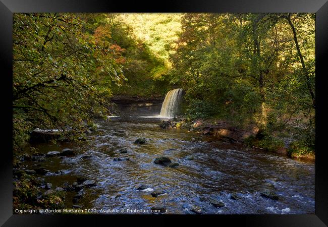 Autumn at Sgwd Gwladys waterfall, Pontneddfechan Framed Print by Gordon Maclaren
