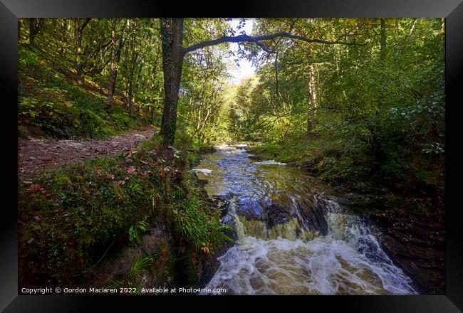 Autumn on the Afon Pyrddin, Pontneddfechan Framed Print by Gordon Maclaren